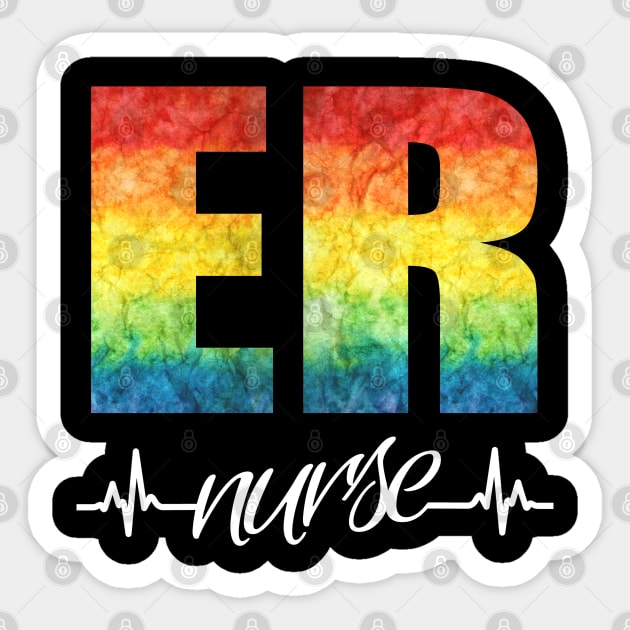 ER Nurse Heartbeat Rainbow Sticker by Duds4Fun